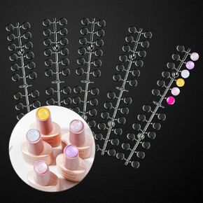 heemeei 240 Pcs Round False Nail Display Tips, Clear Nail Art Color Display Chart Nail Swatch Sticks with Adhesive Sticker for Training Practicing Color Displaying
