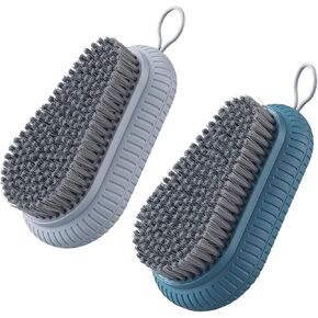 2PCS Heavy Duty Fingernail Brush for Men, Nail Brush for Cleaning Fingernails, Durable Stiff Bristles Fingernail Nail Hand Scrub Brush Toes Nail Brush Handle Grip Nail Brush for Gardener Mechanics