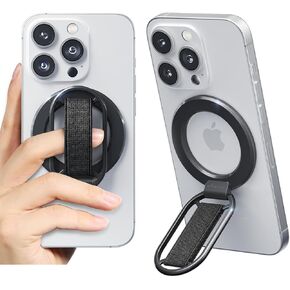 MINDSKY Magnetic Phone Ring Stand Compatible with Mag-safe Phone Grip Removable Phone Ring Holder Finger Kickstand, All aluminum alloy Phone Grip ring【Work for All Phones】