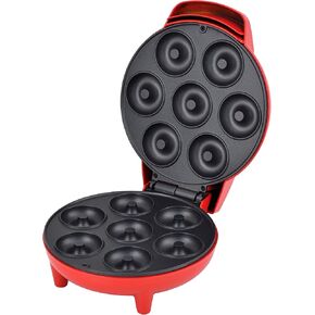 Courant Mini Donut Maker Machine for Holiday, Kid-Friendly, Breakfast or Snack, Desserts & More with Non-stick Surface, Makes 7 Doughnuts, Black