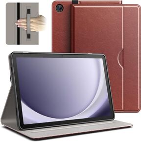 JETech Case for Samsung Galaxy Tab A9+ / A9 Plus 11-Inch 2023, PU Leather Business Folio Stand Protective Tablet Cover with Pocket & Straps, Multi-Angle Viewing, Auto Wake/Sleep (Black)
