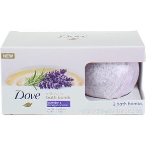 Dove Bath Bomb Milk Swirls Lavender & Honey Macaroon, 2 Pieces, Total Weight 5.6 oz