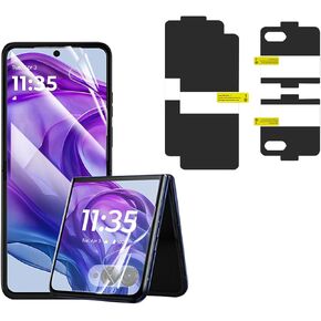 [2+2+2 واقي شاشة لهاتف Motorola Razr 2024/Razr Plus 2024 - مزيج من الشاشات الأمامية والخلفية، حساسية عالية، وليس زجاج، عالي الدقة