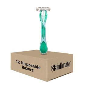 Skintimate Raspberry Rain Disposable Razors for Women, 12 Count