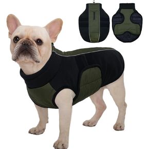 Kuoser Dog Jacket, Winter Dog Coats for Medium Dogs, Reflective Dog Cold Weather Coats Pet Clothes, Dog Snow Jacket Dog Vest for Frech Bulldog, Boston Terrier, Red M