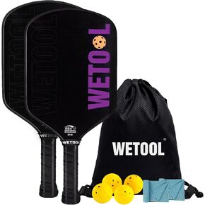 مجموعة مجاديف Pickleball مكونة من 2/4، معتمدة من الولايات المتحدة الأمريكية، قالب إسفنجي بمقبض ممدود 5.5 بوصة، سطح محكم، خفيف الوزن، مضارب كرة مخلل من الألياف الزجاجية 16 مم، عبوتان للمبتدئين in Saudi Arabia