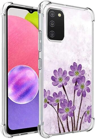 for Galaxy A03S Case, Slim Flexible TPU for Girls Women Airbag Bumper Shock Absorption Rubber Soft Silicone Case Cover Fit for Samsung Galaxy A03S (Butterfly) in Saudi Arabia