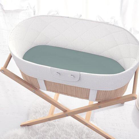 The Peanutshell Organic Bassinet Sheets for Boys or Girls, 100% Jersey Cotton, Universal Fit for Oval, Rectangle, Hourglass Crib Mattresses, Safari Nursery Decor, Elephant, Giraffe, Lion, Zebra in Saudi Arabia