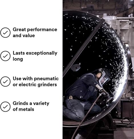 Cubitron II Silver Grinding Wheel, Depressed Center – Quick Change for Right Angle Grinder – 4.5" diam. x 1/4" Thick x 5/8-11" Thread – Type 27 – 87397 – Pack of 10 in Kuwait