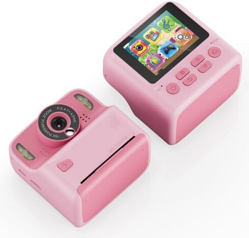 طباعة فورية لكاميرا Contixo Kids - كاميرات فورية للأطفال بدقة 1080 بكسل تطبع الصور، وكاميرا رقمية سيلفي بشاشة 2.4 بوصة بدقة 12 ميجابكسل مع ورق طباعة، لعبة كاميرا محمولة، هدية ممتعة للفتيات والأولاد باللون الأزرق in Kuwait