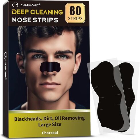 Blackhead Pore Strips, 33 pcs Charcoal Peel Off Strips, Blackhead Remover Pore Strips for Men, Deep Cleansing Strips Remove for Nose Area and Face Oil and Blackheads in Saudi Arabia