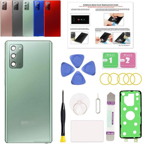 متوافق مع غطاء خلفي بديل لهاتف Galaxy Note 20 5G، وباب زجاجي خلفي لهاتف Note 20 5G SM-N981 مع عدسة كاميرا مثبتة مسبقًا وأدوات إصلاح وتعليمات، رمادي غامض in Kuwait
