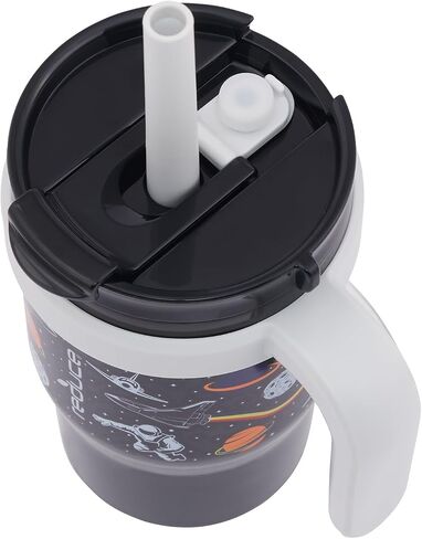 Reduce 14oz Coldee Tumbler with Handle for Youth - Vacuum Insulated Stainless Steel Mug with Lid & Straw - Keeps Drinks Cold up to 18 Hours - Spill-Proof & Chew-Resistant Straw - Pink Lemonade in Saudi Arabia