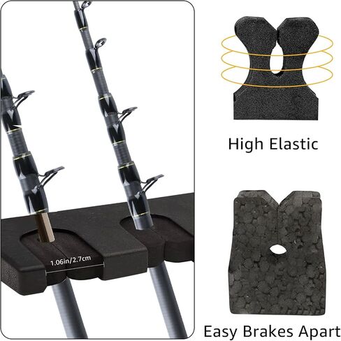 Adjustable Vertical Fishing Rod Holder for Rods of Diameter 3-19mm, Wall Mounted Fishing Rod Racks for Garage, Colorful Fishing Pole Holders Hold Up to 6 Combos or Rods in Saudi Arabia