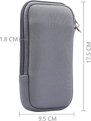Cell Phone Bag for Men Women, Waterproof Phone Pouch Holder, Dual Zipper Cellphone Case Dry Bag with Lanyard Wallet Purse Handbag Universal Neoprene Phone Sleeve Holder Neck Strap Chest Bag in Kuwait
