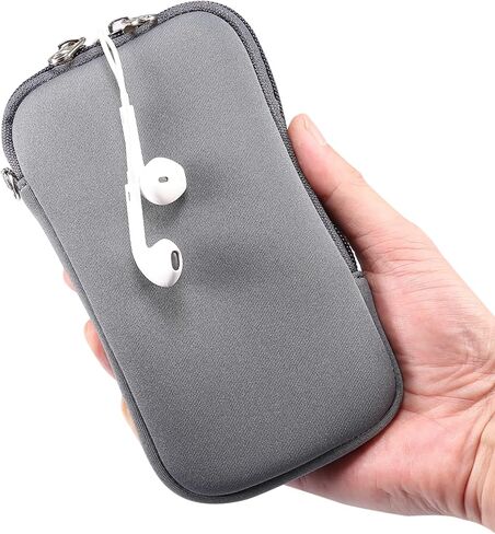 Cell Phone Bag for Men Women, Waterproof Phone Pouch Holder, Dual Zipper Cellphone Case Dry Bag with Lanyard Wallet Purse Handbag Universal Neoprene Phone Sleeve Holder Neck Strap Chest Bag in Kuwait