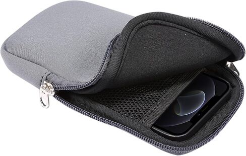 Cell Phone Bag for Men Women, Waterproof Phone Pouch Holder, Dual Zipper Cellphone Case Dry Bag with Lanyard Wallet Purse Handbag Universal Neoprene Phone Sleeve Holder Neck Strap Chest Bag in Kuwait