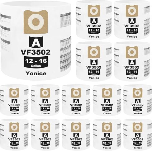 8 عبوات 23743 VF3502 أكياس مكنسة كهربائية متوافقة مع مكانس ريدجيد الرطبة الجافة سعة 12-16 جالون، أكياس غبار فلتر بديلة WD1950 WD1956 WD1850 WD1851 RV2400HF WD1450 WD1680 WD1270 in Kuwait
