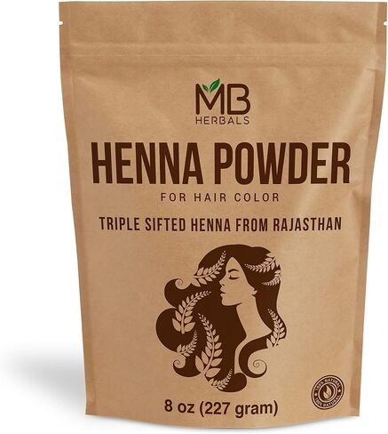 MB Herbals Pure Henna Powder 100 Gram| 3.5 oz | Orange-Red or Deep Orange Hair Color | Triple Sifted | Raw | Non-Radiated | 100% Natural | Economy Pack for 2 Applications of Shoulder Length Hair in Saudi Arabia