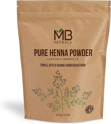 MB Herbals Pure Henna Powder 100 Gram| 3.5 oz | Orange-Red or Deep Orange Hair Color | Triple Sifted | Raw | Non-Radiated | 100% Natural | Economy Pack for 2 Applications of Shoulder Length Hair in Saudi Arabia
