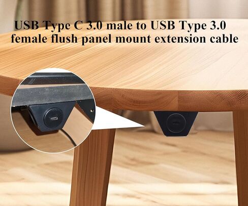 zdyCGTime USB Type C 3.0 Flush Mount Extension Cable USB C 3.0 Male to Female Flush Panel Mount Cable for Car, Boat, Motorcycle, Truck Dashboard,Sync Charging & Data Transferring.(1.5M/5FT/Type C) in Kuwait