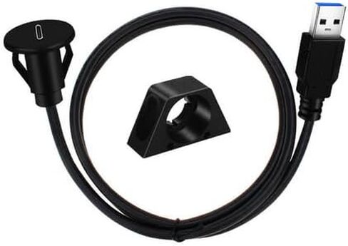 zdyCGTime USB Type C 3.0 Flush Mount Extension Cable USB C 3.0 Male to Female Flush Panel Mount Cable for Car, Boat, Motorcycle, Truck Dashboard,Sync Charging & Data Transferring.(1.5M/5FT/Type C) in Kuwait