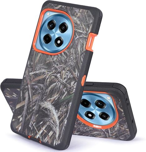 Compatible for OnePlus 12R 5G (2024) with Belt Clip Holster, Heavy Duty Military Grade Drop Protective Case with Rotating Stand (No Screen Protector) (Black) in Kuwait