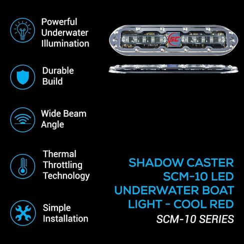 SCM-10 LED Underwater Light, Aqua Green, 316 Stainless w/20' Cable in Saudi Arabia