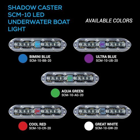 SCM-10 LED Underwater Light, Aqua Green, 316 Stainless w/20' Cable in Saudi Arabia