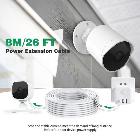 كابل تمديد طاقة Micro USB بطول 5 متر/16 قدم متوافق مع Wyze Cam V3، Wyze Cam Outdoor، كاميرا وميض، Kasa، Arlo Essential، Eufy، Yi، Nest Cam Indoor، سلك شحن الطاقة لكاميرا الأمان المنزلية in Kuwait