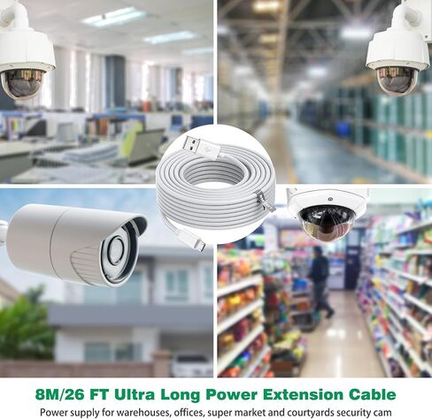 كابل تمديد طاقة Micro USB بطول 5 متر/16 قدم متوافق مع Wyze Cam V3، Wyze Cam Outdoor، كاميرا وميض، Kasa، Arlo Essential، Eufy، Yi، Nest Cam Indoor، سلك شحن الطاقة لكاميرا الأمان المنزلية in Kuwait