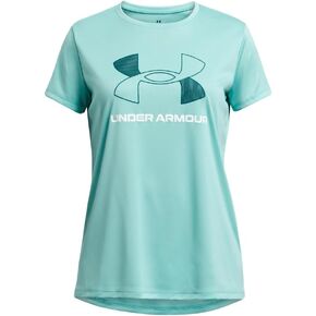 Under Armour Girls' Tech Big Logo Short Sleeve T Shirt, (561) Starlight / / White, Large