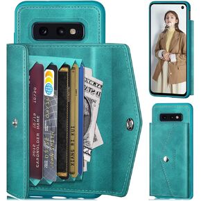 SUANPOT for Samsung Galaxy S10e Wallet case with Strap 【RFID Blocking】 Credit Card Holder, Flip Folio Book PU Leather Phone case Shockproof Cover Women Men for Samsung S10e case Sky Blue