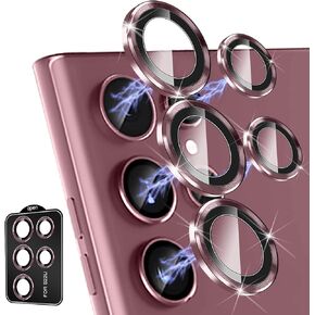 [5+5 Pack Compatible for Samsung Galaxy S23 Ultra Camera Lens Protector Accessories [Easy install] & Lens Tempered Glass [Shatter/Water/Fog/Drop-Proof] - Phantom Black