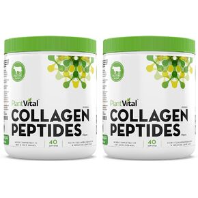 Plantvital Collagen Peptides Powder - Hydrolyzed, 100% Grass Fed Collagen Powder, Paleo Friendly, Unflavored, Supports Skin, Hair, Nails & Joints, 400g, Dissolving 40 Servings