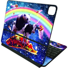 MightySkins Carbon Fiber Skin Compatible with Apple Magic Keyboard for iPad Pro 12.9" (3rd-6th Generation) - Majestic Sloth | Protective, Durable Textured Carbon Fiber Finish | Made in The USA