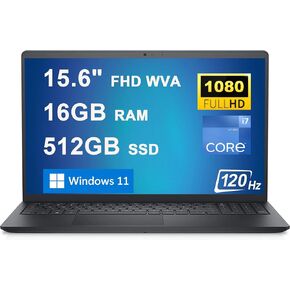 DELL Inspiron 15 3000 3520 Business Laptop 15.6" FHD WVA Anti-Glare 120Hz Display 12th Generation Intel 10-Core i7-1255U Processor 16GB RAM 1TB SSD Intel Iris Xe Graphics HDMI Win11 Black