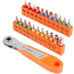 11-Piece Precision Screwdriver Set - Magnetic Mini Screwdrivers for Eyeglasses, Watches, Computers, Laptops, Phones - Phillips, Slotted, Torx, Non-Slip Handle, Portable Storage Bag Included