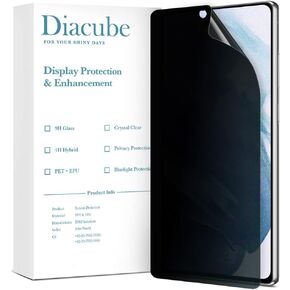 [2 Pack Privacy Screen Protector for Galaxy S22 Ultra, Full Glue Anti-Spy PET EPU Hybrid Screen Protector, Fingerprint Compatible, Self-Healing, Easy Installation with Alignment Tool