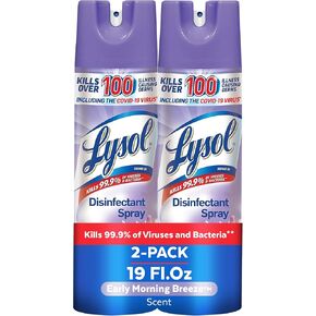 Lysol Disinfectant Spray, Sanitizing And Antibacterial Spray, For Disinfecting And Deodorizing, Early Morning Breeze, 19 Fl Oz (Pack Of 2), Packaging May Vary
