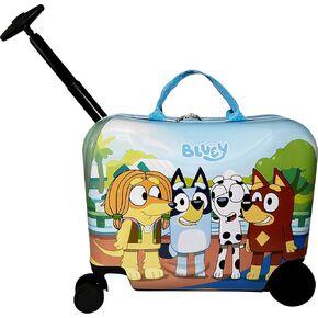 Fast Forward Ride-On 18" Suitcase For Kids/Tow-Along Toddler Carry-On Luggage With Wheels (Cars)