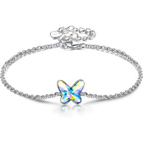 Butterfly Sterling Silver Crystal Jewelry for Women Girls, Gift Packaging Included for Your Special Her, Hypoallergenic for Sensitive Skin