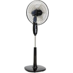 Amazon Basics Oscillating Dual Blade Standing Pedestal Fan with Remote, Quiet DC Motor, 16 Inch, White