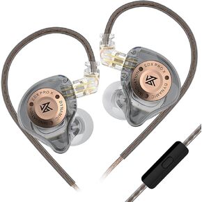 Linsoul KZ EDX Pro X in Ear Earphone, Single Dynamic Driver HiFi in-Ear Monitor with Ergonomic Shape, Wired Gaming Earbud, Detachable Cable for Audiophile (Cyan, with Mic)