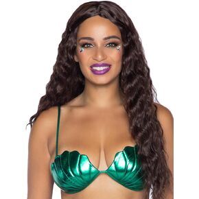 Leg Avenue Women's Mermaid Seashell Bikini Top, Violet, Large