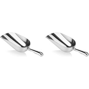 New Star Foodservice 34509 One-Piece Cast Aluminum Round Bottom Bar Ice Flour Utility Scoop, 5-Ounce, Silver (Hand Wash Only)