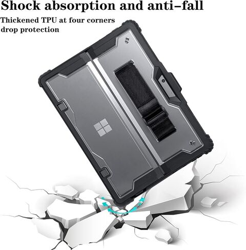 for Microsoft Surface Pro 13inch 12th(2026) Pro11 Pro10 Pro9 Case 2024/2022, Thicken and Rugged Protective Cover, Compatible Keyboard Cover, Including Hand Strap Shoulder,Black in Saudi Arabia