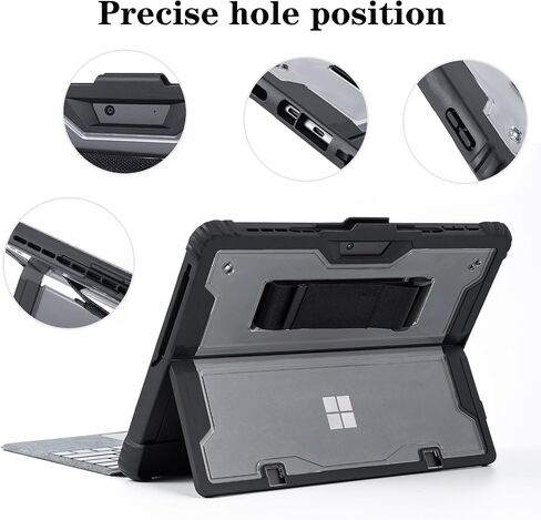 for Microsoft Surface Pro 13inch 12th(2026) Pro11 Pro10 Pro9 Case 2024/2022, Thicken and Rugged Protective Cover, Compatible Keyboard Cover, Including Hand Strap Shoulder,Black in Saudi Arabia