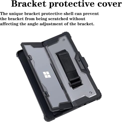 for Microsoft Surface Pro 13inch 12th(2026) Pro11 Pro10 Pro9 Case 2024/2022, Thicken and Rugged Protective Cover, Compatible Keyboard Cover, Including Hand Strap Shoulder,Black in Saudi Arabia