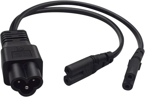 IEC320 C6 to C5 /C13 Y Splitter Power Cable,C6 to C13,C6 to C5 Adapter Converter AC Power Supply Cord,C6 MALE to dual female is c13 pdu jack and c5 3 hole ac Cable.1FT/0.3M (C6 to C5+C13) in Kuwait